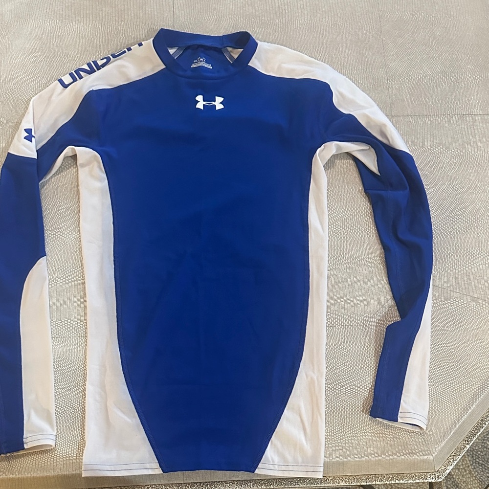 Under Armour Blue and White YS Undershirt